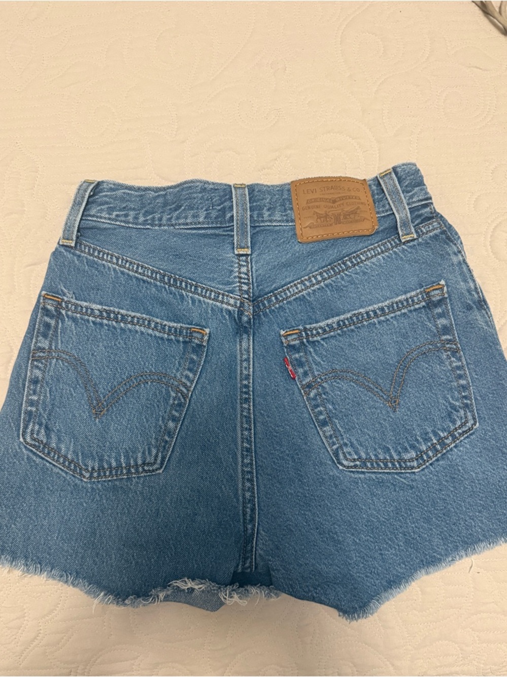 Levi's Light Blue Cutoff Denim Shorts with Raw Hem